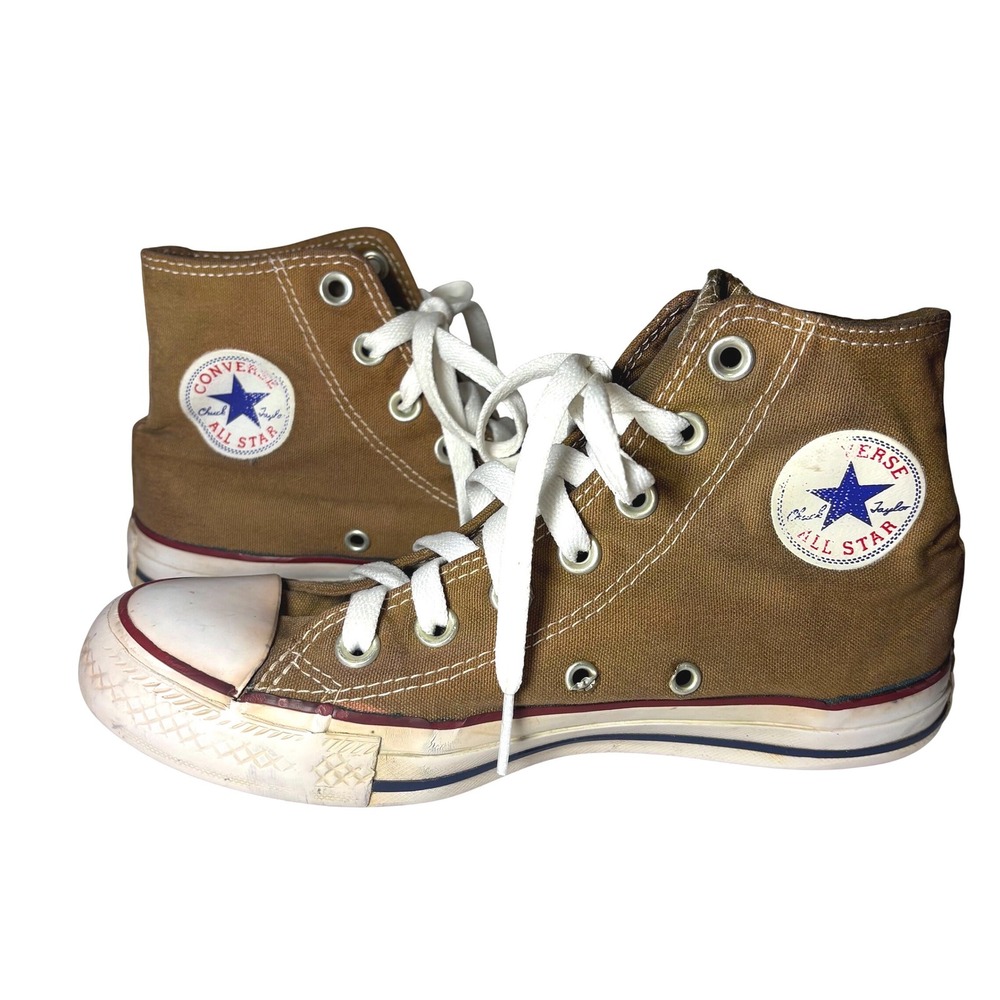Converse Chuck Taylor‎ All Star High Top Brown Canvas Sneakers Grunge Shoes